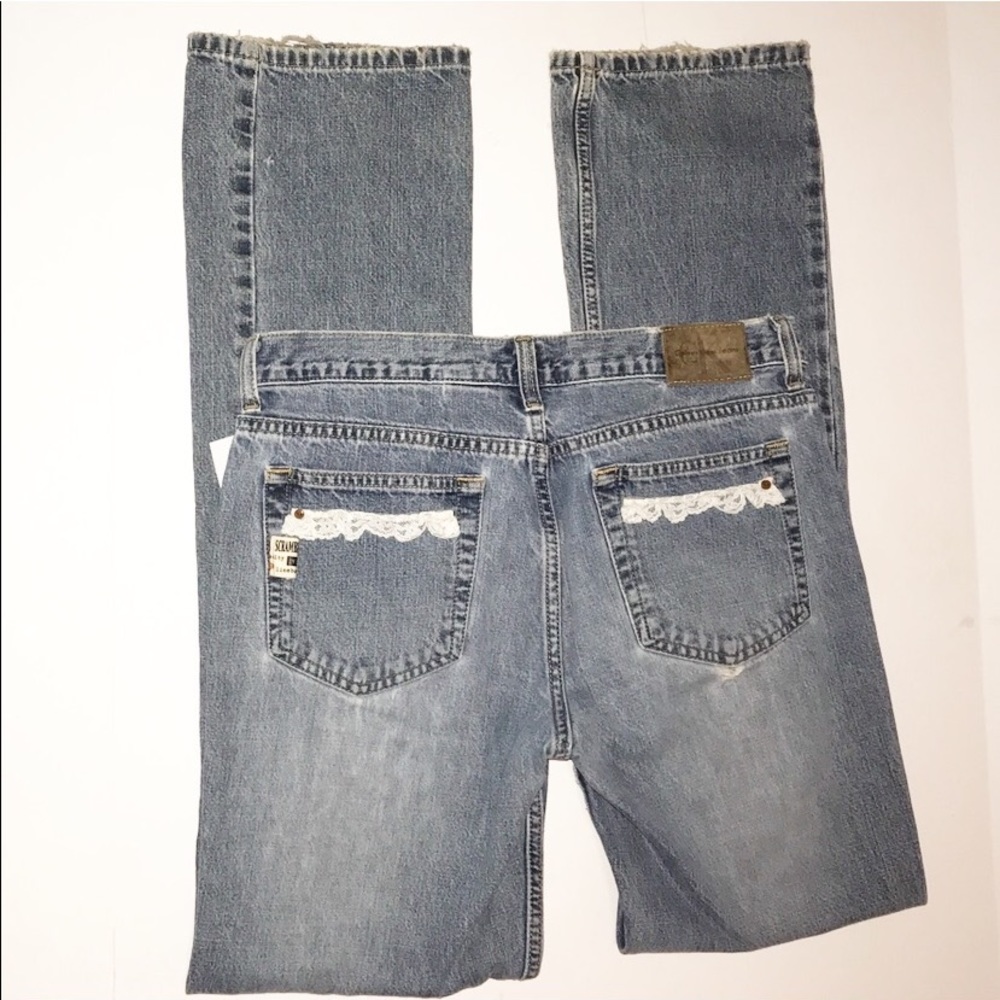 VTG Calvin Klein Low Rise Bootcut w/ lace-7 - Picture 2 of 8